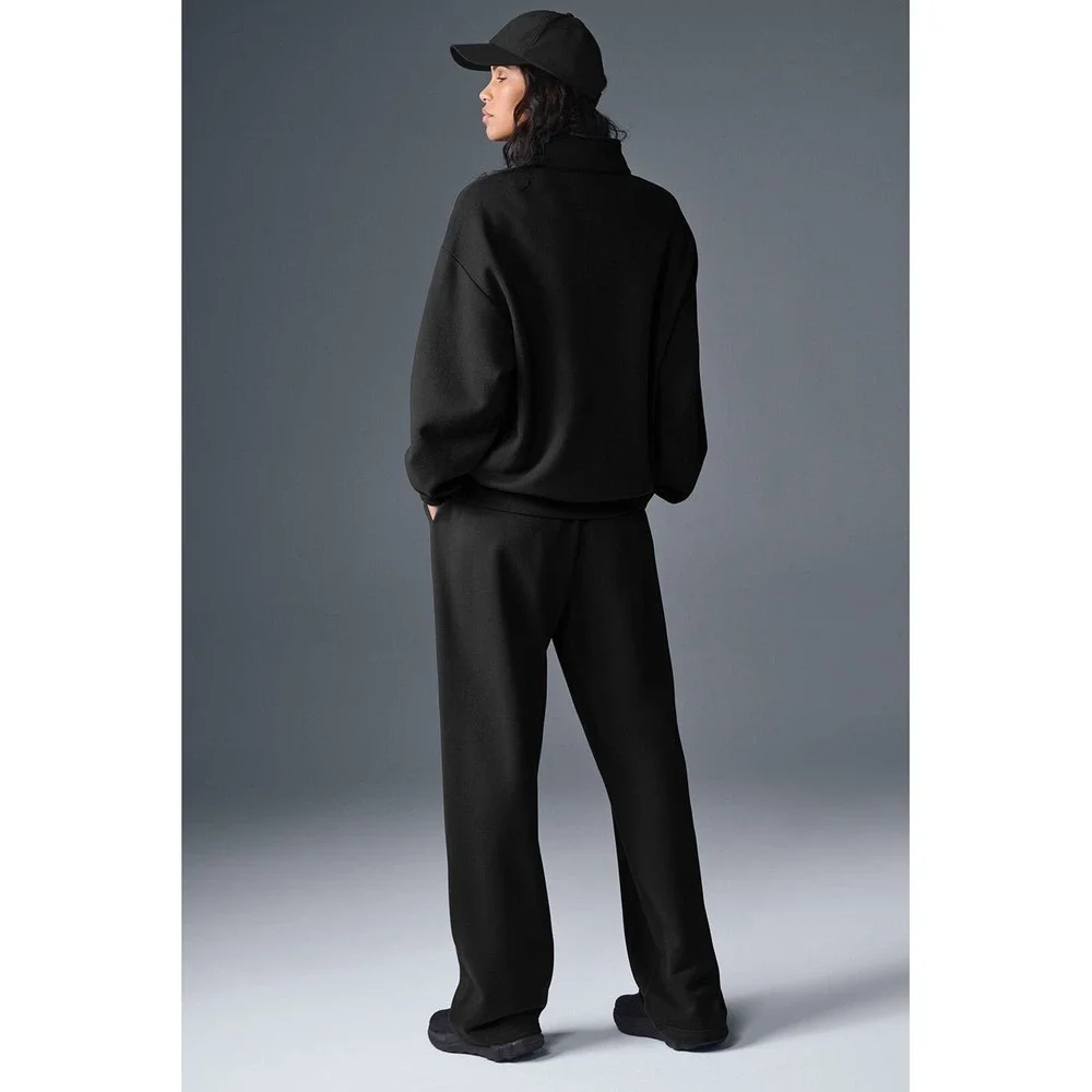 NWT ALO Accolade 1/4 Zip Pullover‎ in Black - Size XS